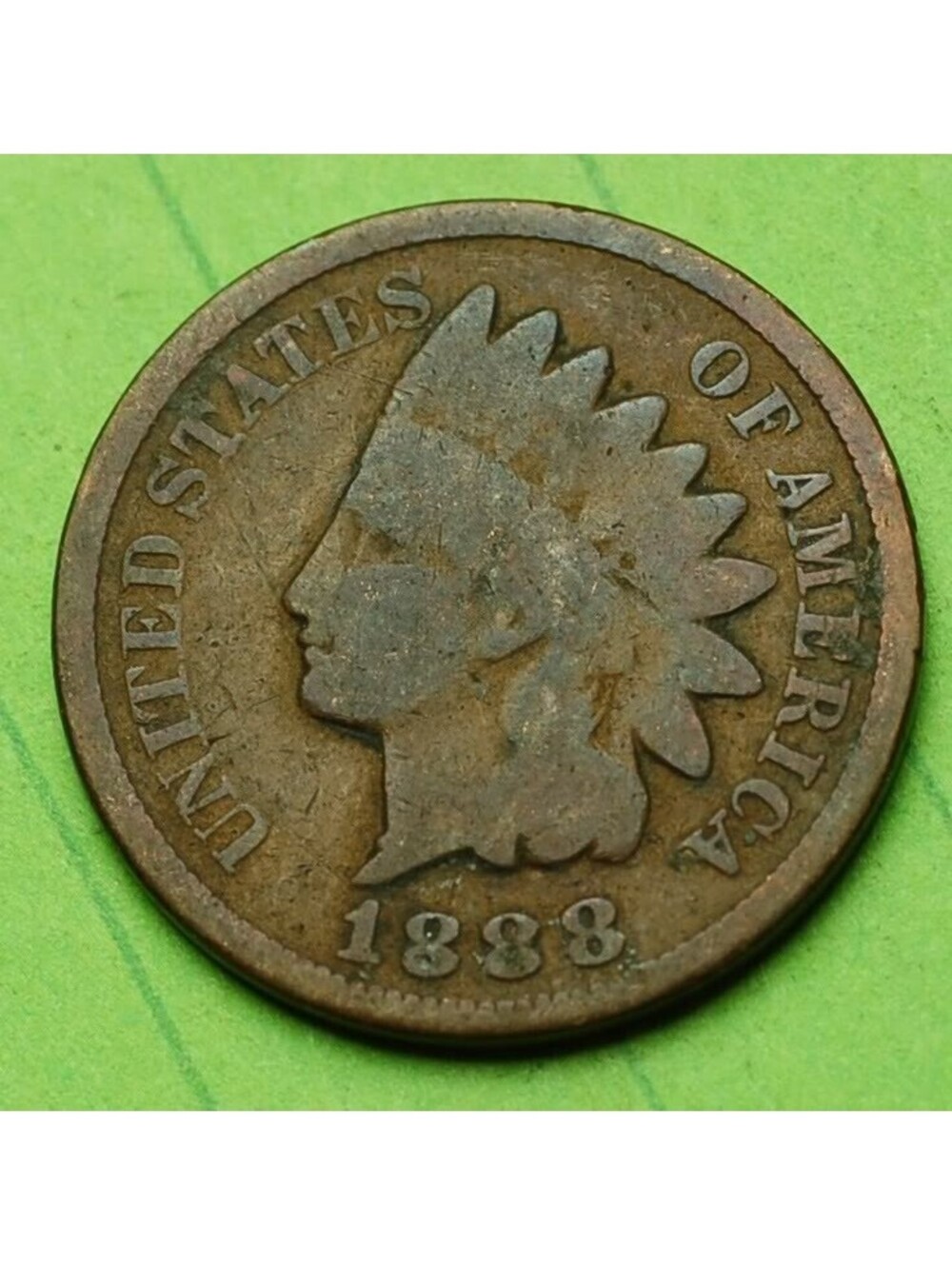 W577 1888 Indian Head Cent Penny 1c - Check Out Our Store old coin money collect